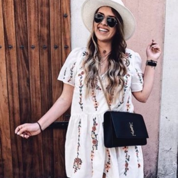 Zara Dresses & Skirts - Zara silk blend floral embroidered flowing dress